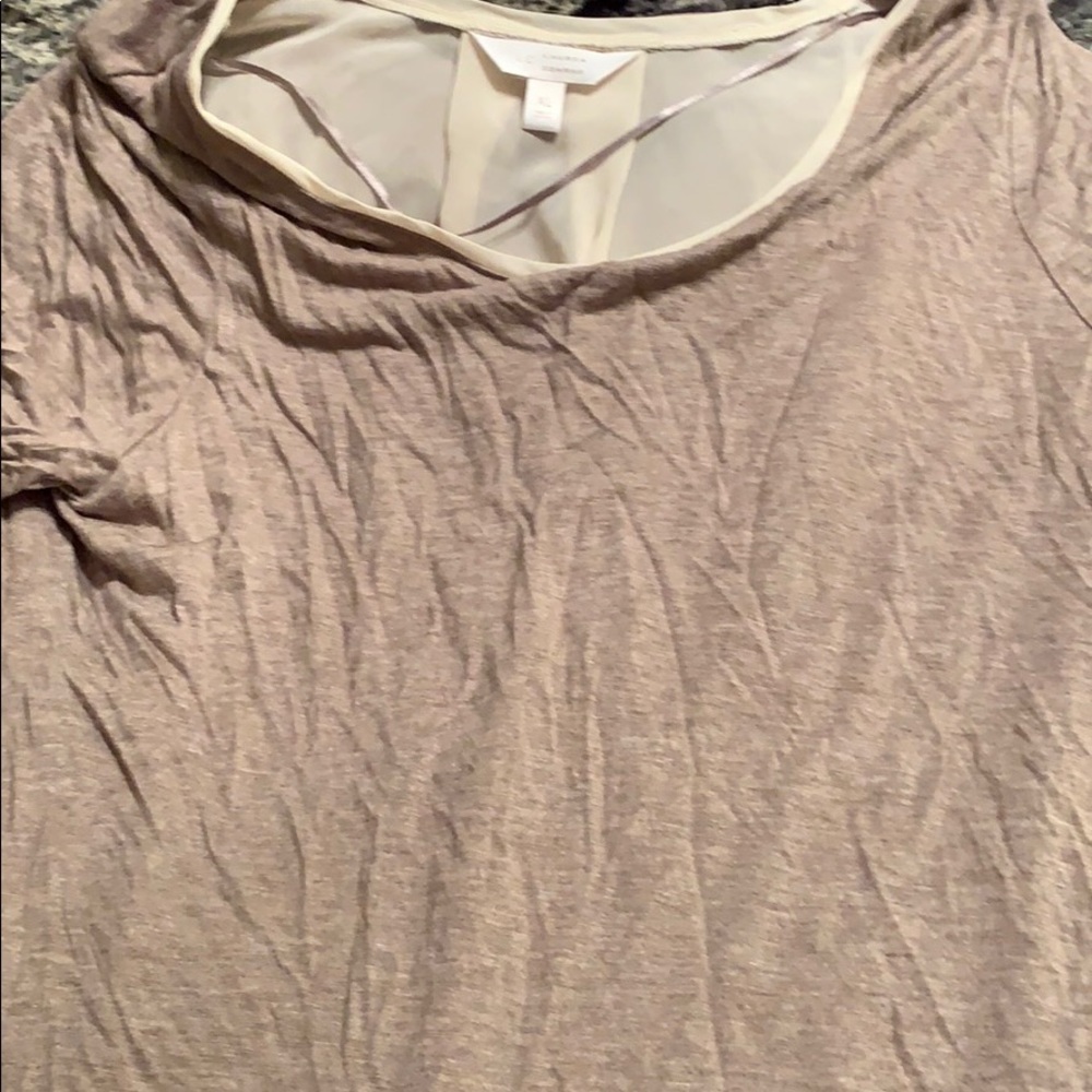Tan and pink shirt